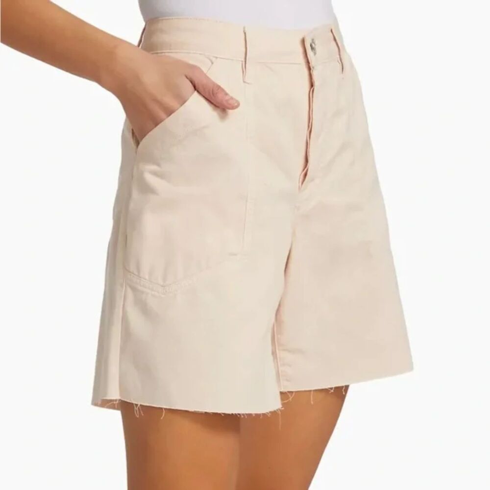 Frame Womens Shorts Size 31 - US 12 Le Super High Short Raw Hem Washed Nude Pink